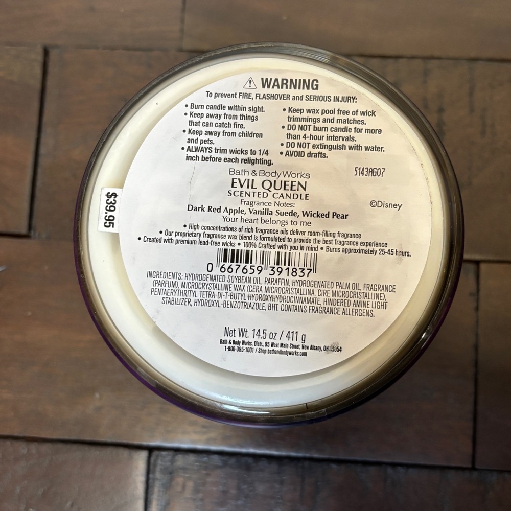Evil Queen Candle Bath & Body Works 3 wick candle New never used - Picture 3 of 3